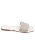 Noa white, bele zenske ravne sandale, potpetica 2cm