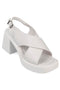 Desi white, bele zenske sandale sa ukrstenim trakama, potpetica 8.5cm