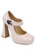 Dahlia beige, bež lakovane cipele sa visokom platformom, ženske lakovane cipele 11.5 cm