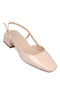 Liliana patent ecru, lakovane boja svile zenske cipele sa niskom stiklom, potpetica 3,5cm
