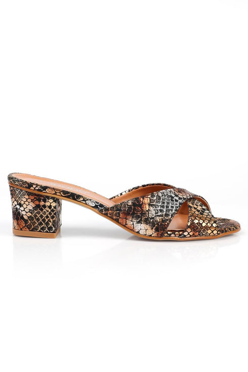 Mina snake gold, zlatne zenske sandale sa srednjom potpeticom, potpetica 5.5cm