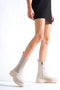 Elastic boots beige, bež elastične čizme, ženske čizme
