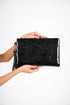 Paris black croco, crna zenska pismo torbica
