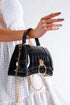 Savonita black, crna ženska tašna, crna lakovana torbica