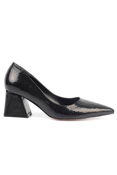 Ella glam black, crne ženske cipele sa srednjom potpeticom, štikle 6 cm