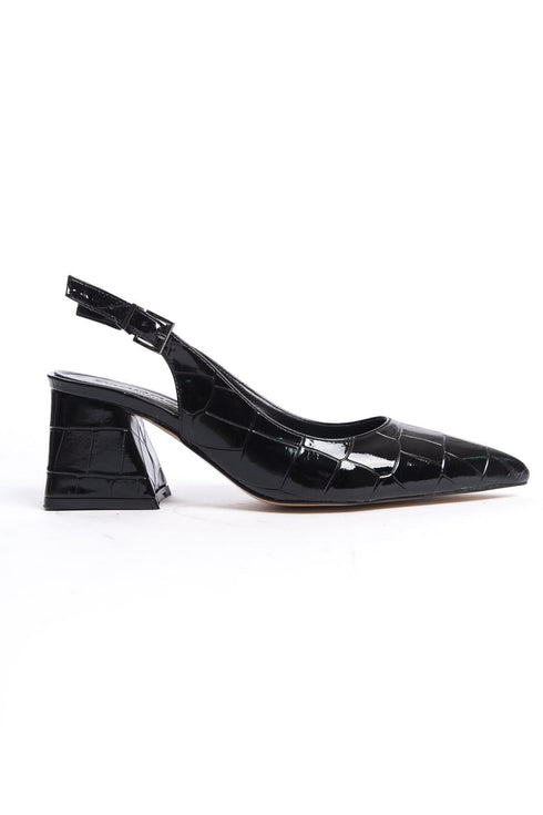 Softy crocodile black, crne zenske cipele sa mekim uloscima, stikle 6 cm