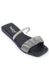 Mya black, crne zenske ravne sandale sa trakama, potpetica 2cm