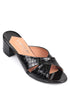 Mina black, crne zenske sandale sa ukrstenim remenom, potpetica 5.5cm