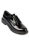 Remi black, crne zenske cipele na pertlanje, potpetica 3cm