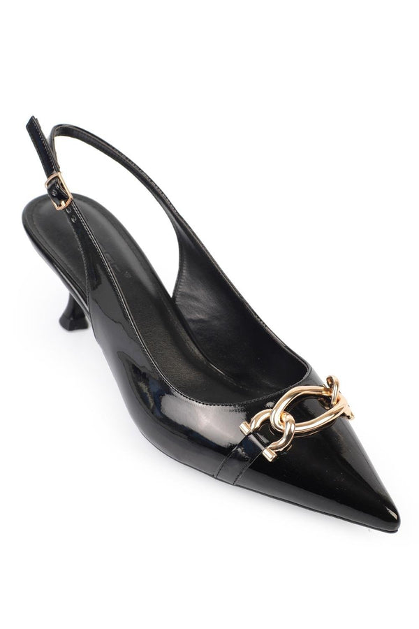 Adeline patent black, lakovane crne zenske cipele sa srednjom stiklom, stikle 6cm