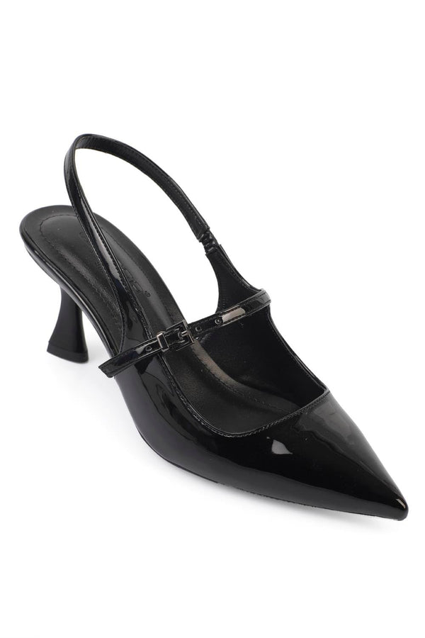 Peyton patent black, lakovane crne zenske cipele sa srednjom stiklom, stikle 7cm