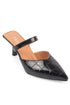 Lara crocodile black, crne zenske sandale sa srednjom stiklom, potpetica 7cm