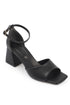 Kora black, crne zenske sandale sa kaisem oko clanka, potpetica 7cm