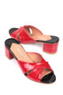 Mina crocodile red, crvene zenske sandale sa ukrstenim remenom, potpetica 5.5cm