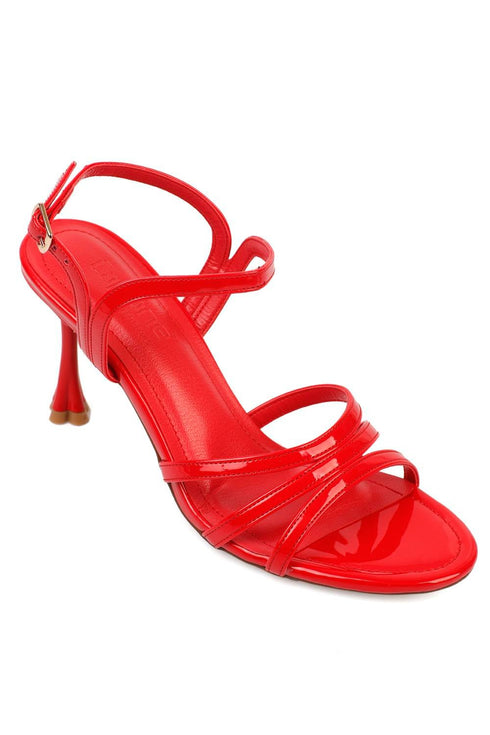 Gwen red, crvene zenske sandale sa trakama, potpetica 8.5cm