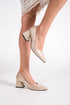 Ella nude gold, ženske cipele sa srednjom potpeticom, štikle 6 cm