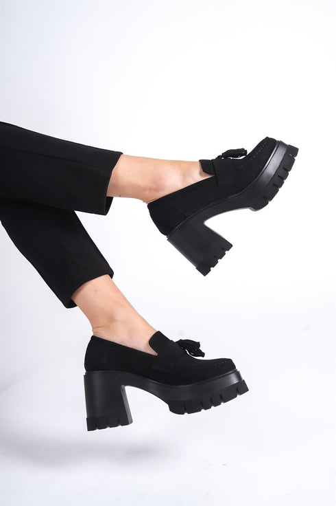 Opal black, crne zenske cipele sa stiklom, potpetica 9cm