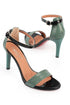 Selena phyton green, zelene zenske sandale sa kaisem oko clanka, potpetica 9cm