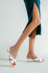 Mina crocodile white, bele zenske sandale sa ukrstenim remenom, potpetica 5.5cm