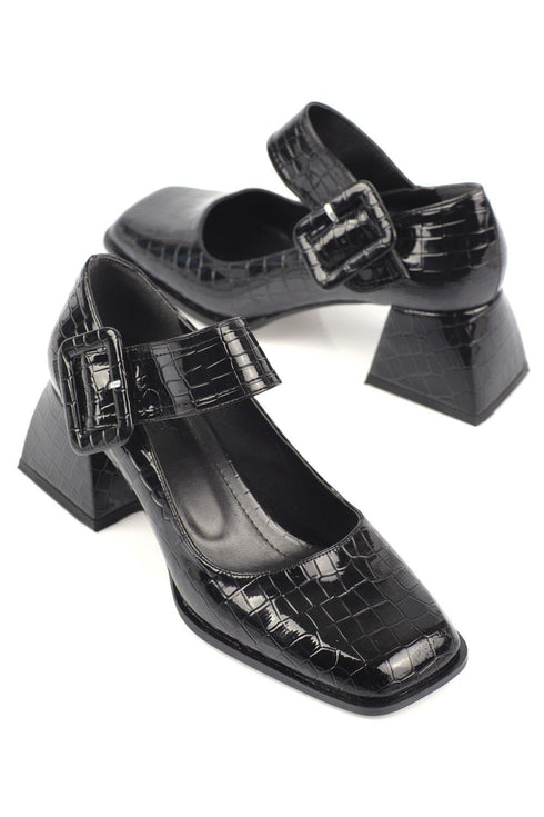 Kaia glam black, crne ženske cipele sa niskom potpeticom, 6 cm