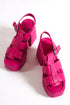 Gladiator fuchsia, pink galdiator sandale sa platformom, potpetica 10.5 cm