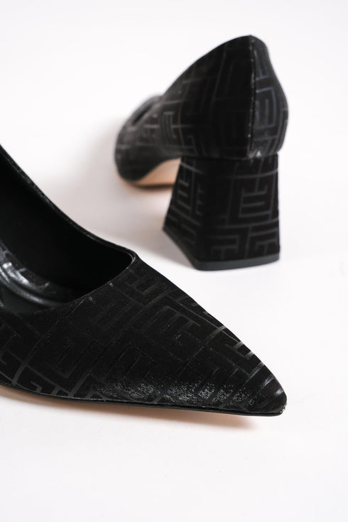 Ella black, crne ženske cipele sa srednjom potpeticom, štikle 6 cm