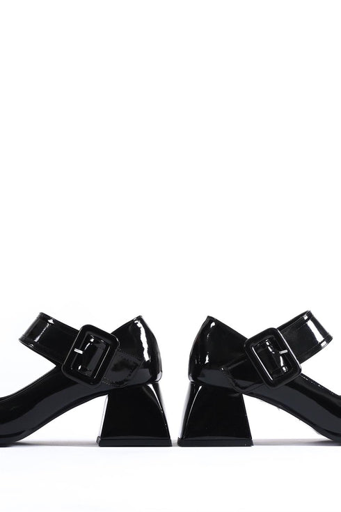 Kaia black, crne ženske cipele sa niskom potpeticom, 6 cm