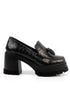 Opal glam black, crna zenska kozna cipela, potpetica 9cm