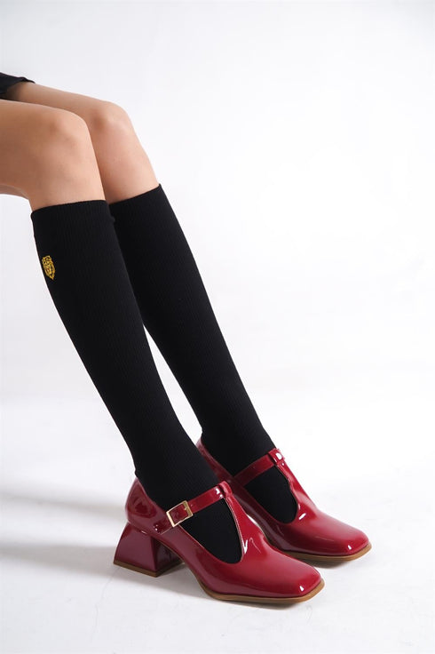 Hope red, crvene ženske cipele sa niskom potpeticom, 6 cm