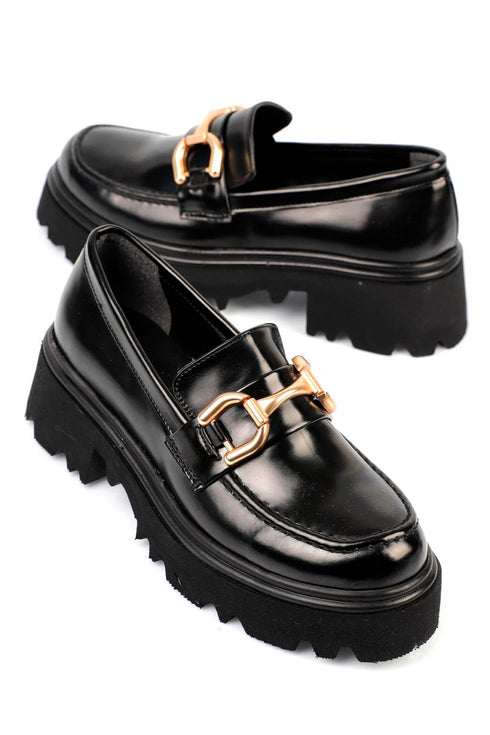 Remy black, crne lakovane zenske cipele sa stiklom, potpetica 6cm