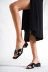 Taya black, crne zenske sandale sa ukrstenim remenom, potpetica 4.5cm