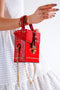 Rome red, crvena ženska torbica, crvena lakovana tašna