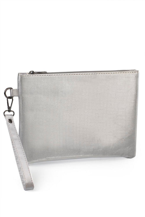 Paris silver matt, srebrna mat zenska pismo torbica sa sitnim kockicama