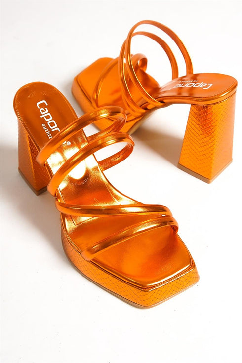 Zoe orange, narandžaste sandale sa platformom, potpetica 10 cm