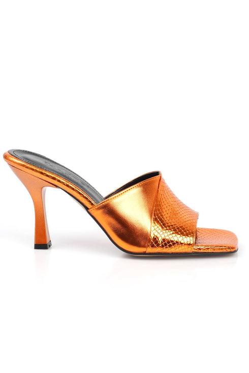 Macy orange, narandzaste zenske sandale sa srednjom stiklom, potpetica 9cm