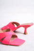 Yara pink, pink zenske sandale sa ukrstenim remenom, potpetica 7cm