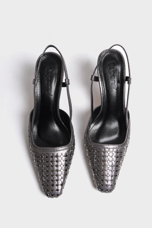 Jane silver, elegantne ženkse sandale sa cirkonima, štikle 8 cm