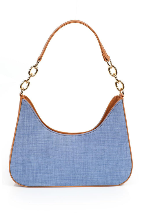 Katerini denim shoulder bag, plava zenska torbica sa dezenom teksasa