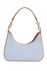 Katerini light blue shoulder bag, svetlo plava zenska torbica sa dezenom teksasa