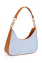 Katerini light blue shoulder bag, svetlo plava zenska torbica sa dezenom teksasa