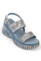 Evelyn blue, plave zenske sandale sa dva kaisa, platforma 7,5 cm