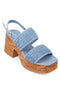 Britt blue, plave zenske sandale sa dva kaisa, potpetica 8.5 cm