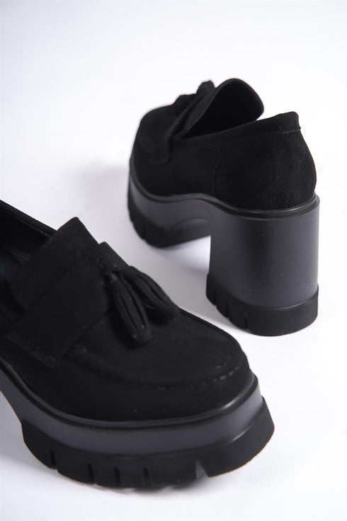 Opal black, crne zenske cipele sa stiklom, potpetica 9cm