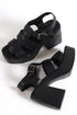 Gladiator black, crne galdiator sandale sa platformom, potpetica 10.5 cm