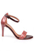 Selena crocodile rose, roze zenske sandale sa srednjom stiklom, potpetica 9cm
