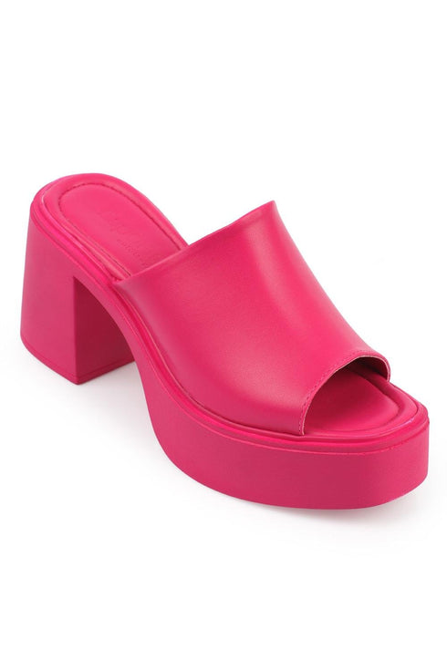 Bari fuchsia, pink sandale sa platrofmom, platforma 8 cm