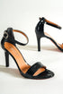 Selena crocodile black, crne zenske sandale sa srednjom stiklom, potpetica 9cm