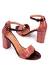 Silvy crocodile rose, roze zenske sandale sa kaisem oko clanka, potpetica 8.5cm