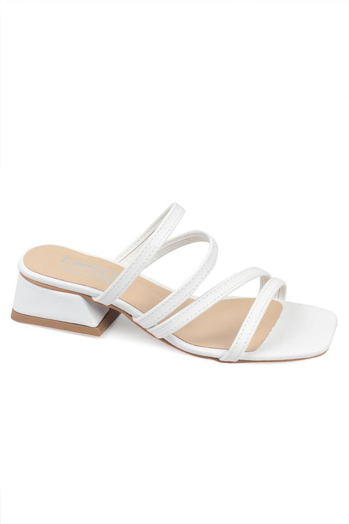 Vida white, bele zenske sandale, potpetica 4cm