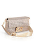 Ibiza labyrinth lead, sjajno siva zenska crossbody torbica preko tela